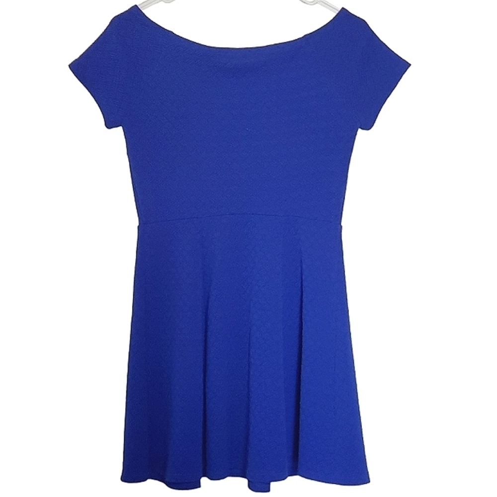 7004 * Forever 21 Skater Dress Blue Size M - Picture 2 of 7